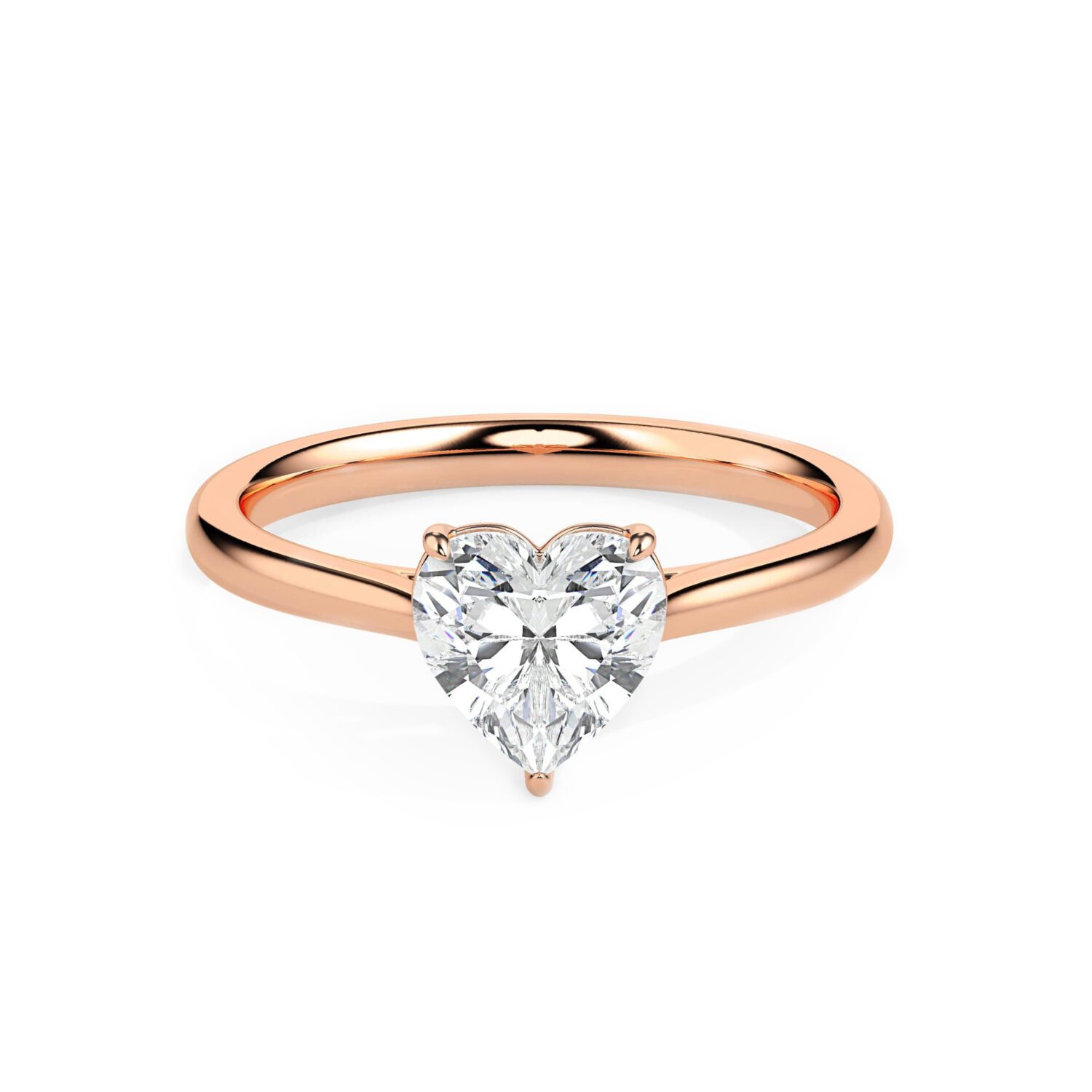 Lab grown diamonds in Cyprus - The Heart 0.5 to 5ct Diamond Solitaire Engagement Ring best quality and price