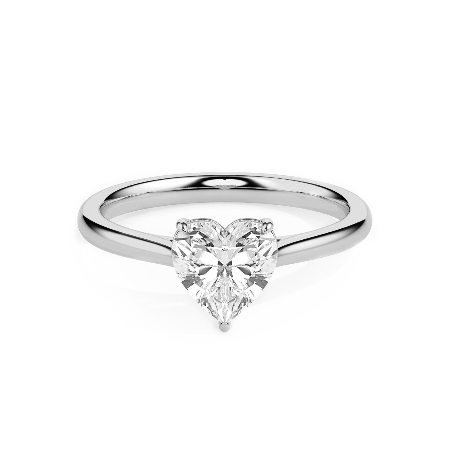 Lab grown diamonds in Cyprus - The Heart 0.5 to 5ct Diamond Solitaire Engagement Ring best quality and price
