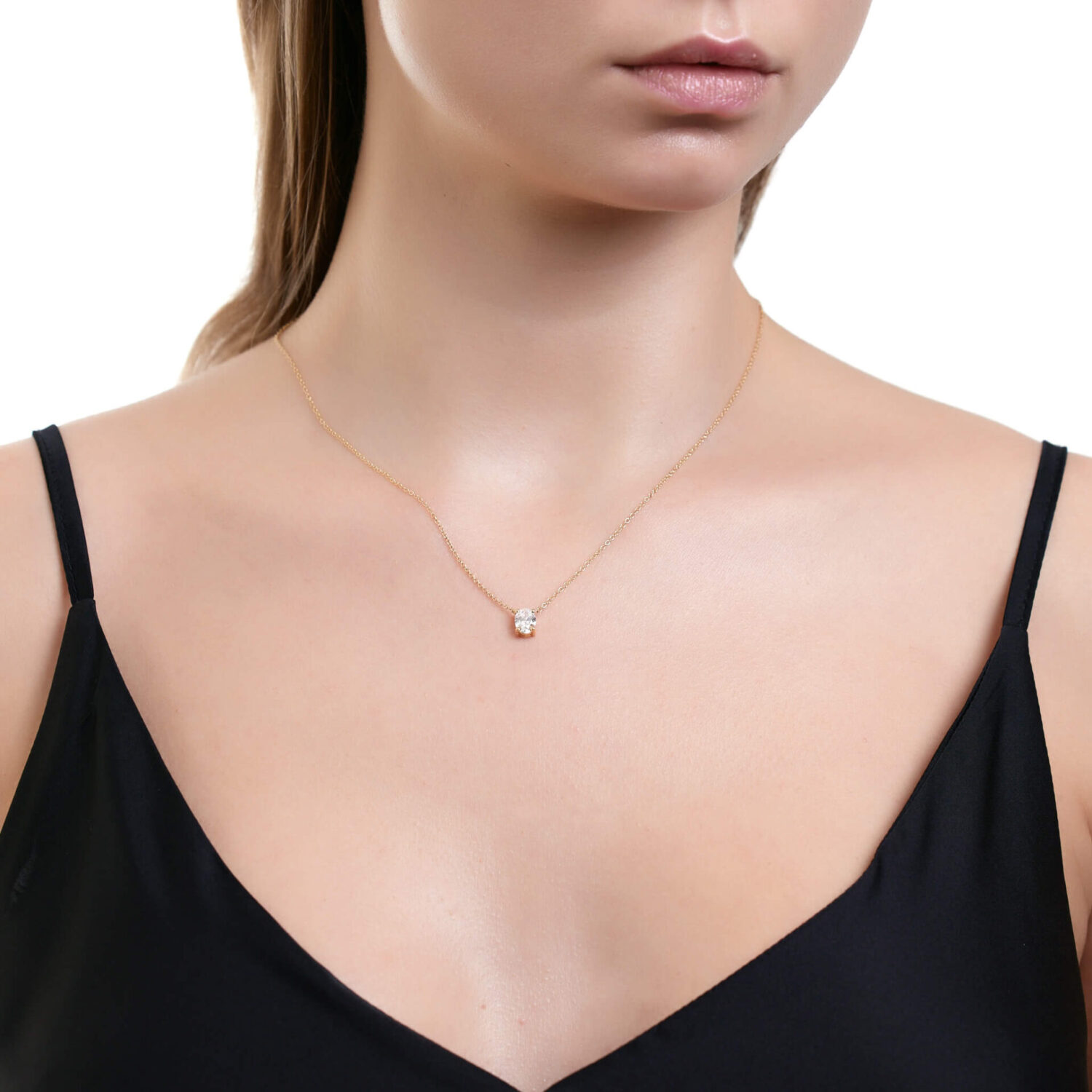 Lab grown diamonds in Cyprus - Oval Necklace 1 Carat best quality and price