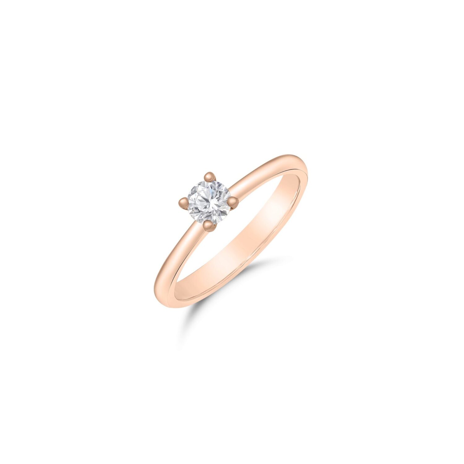Lab grown diamonds in Cyprus - Profile Diamond Ring Square 0.3 Carat - Rose Gold best quality and price