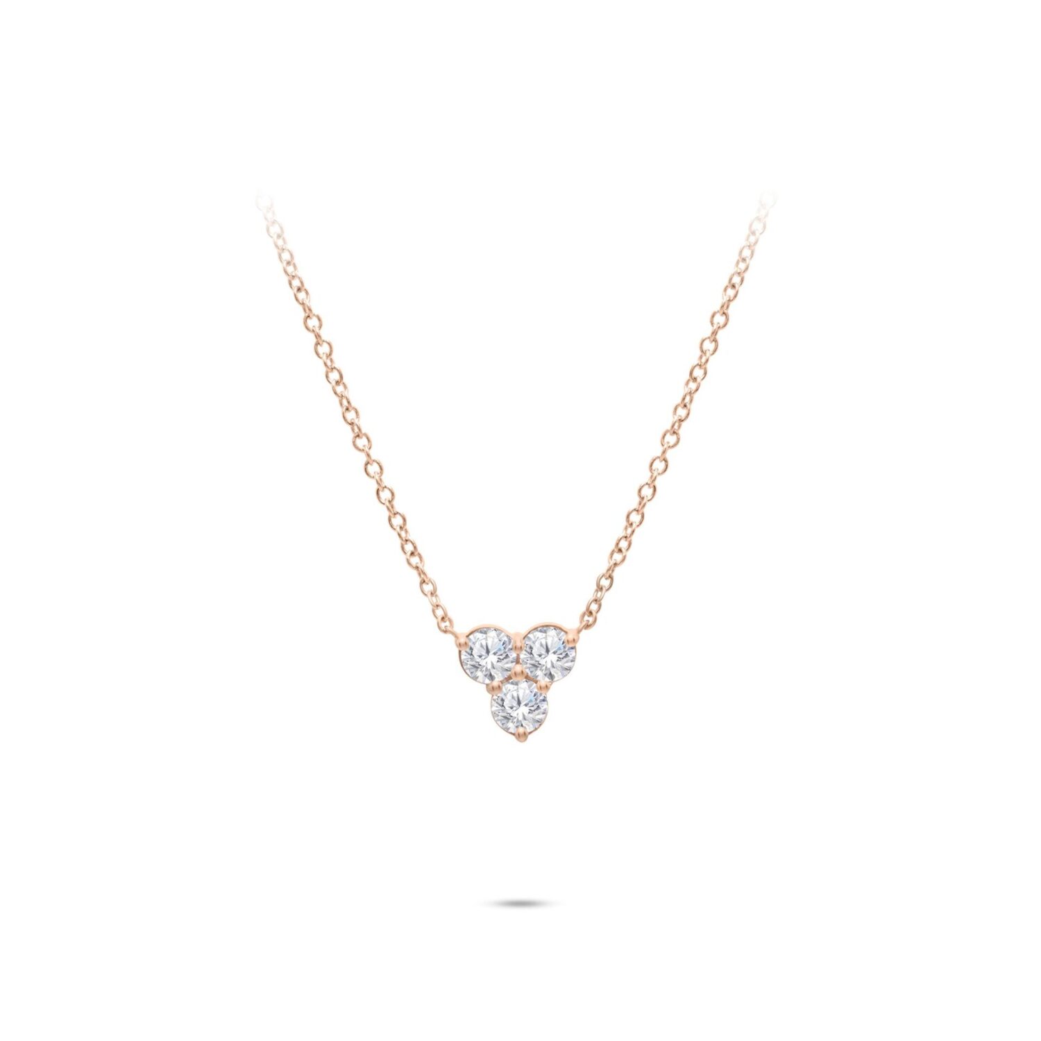 Lab grown diamonds in Cyprus - 3 Stone Necklace 0.9 Points best quality and price
