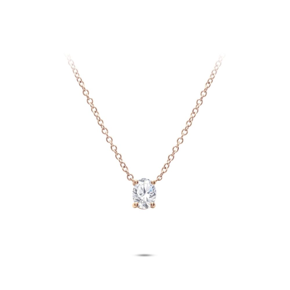 Lab grown diamonds in Cyprus - Oval Necklace 1 Carat best quality and price