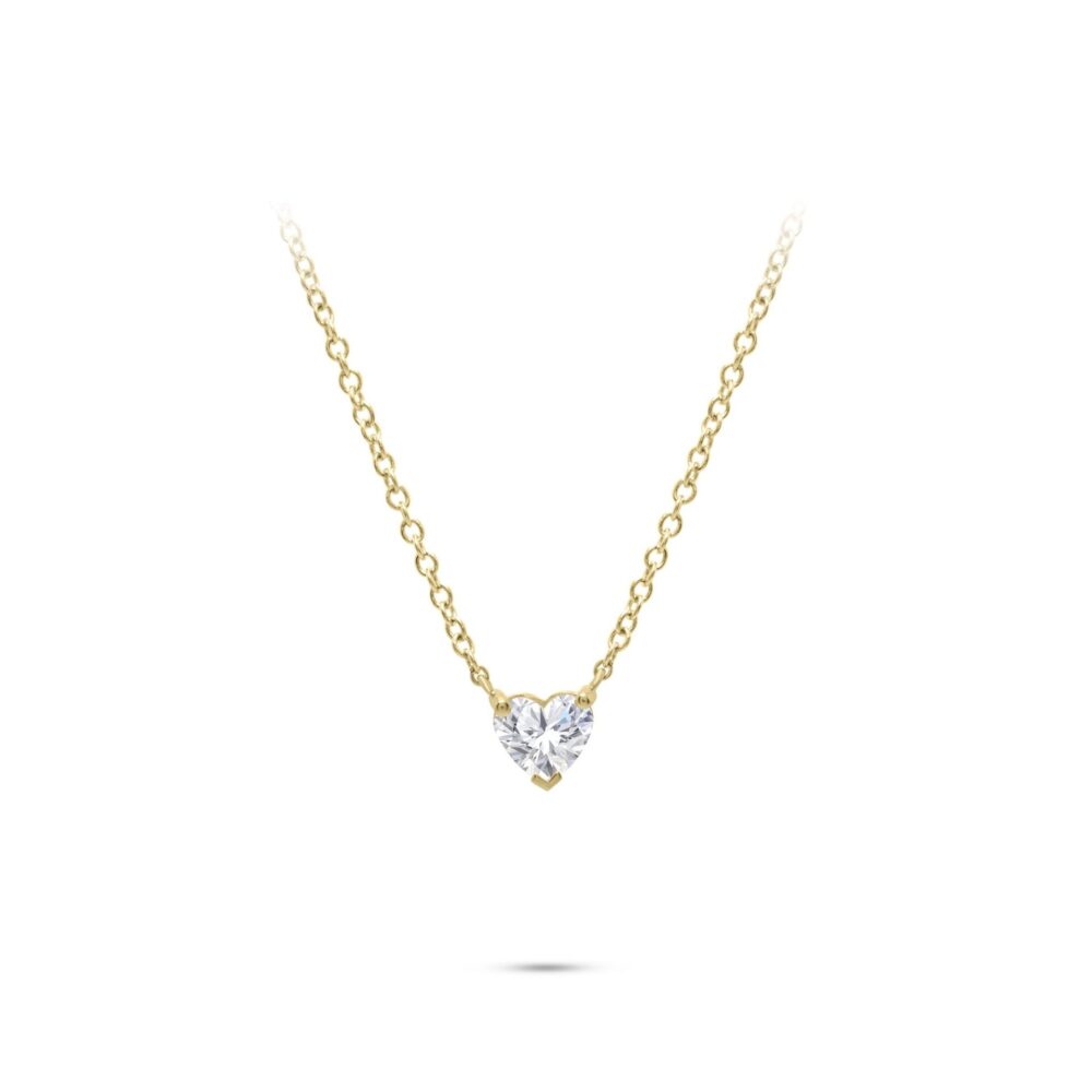 Lab grown diamonds in Cyprus - Heart Necklace 1 Carat best quality and price