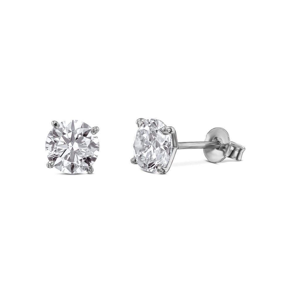 Lab grown diamonds in Cyprus - Classic Earrings 1.2 Carat - White Gold best quality and price