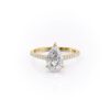 Lab grown diamonds in Cyprus - The Drop Pave Band 0.7ct to 5.2ct Pear Cut Diamond Engagement Ring best quality and price