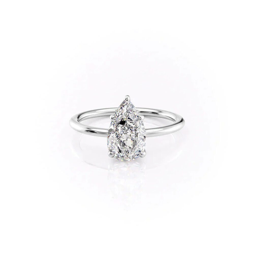 Lab grown diamonds in Cyprus - The Pear Cut Solitaire 0.5 to 5ct Diamond Engagement Ring best quality and price
