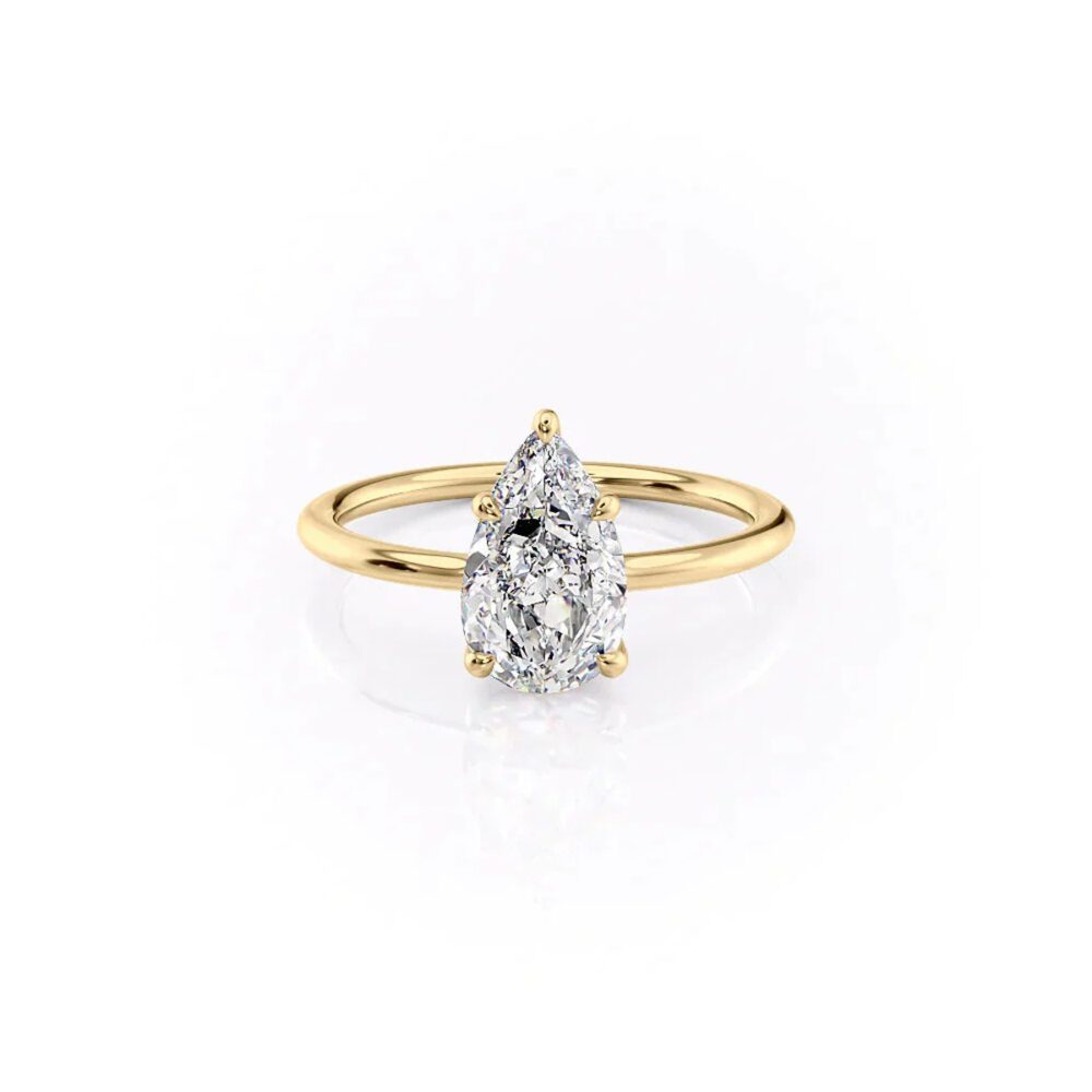 Lab grown diamonds in Cyprus - The Pear Cut Solitaire 0.5 to 5ct Diamond Engagement Ring best quality and price