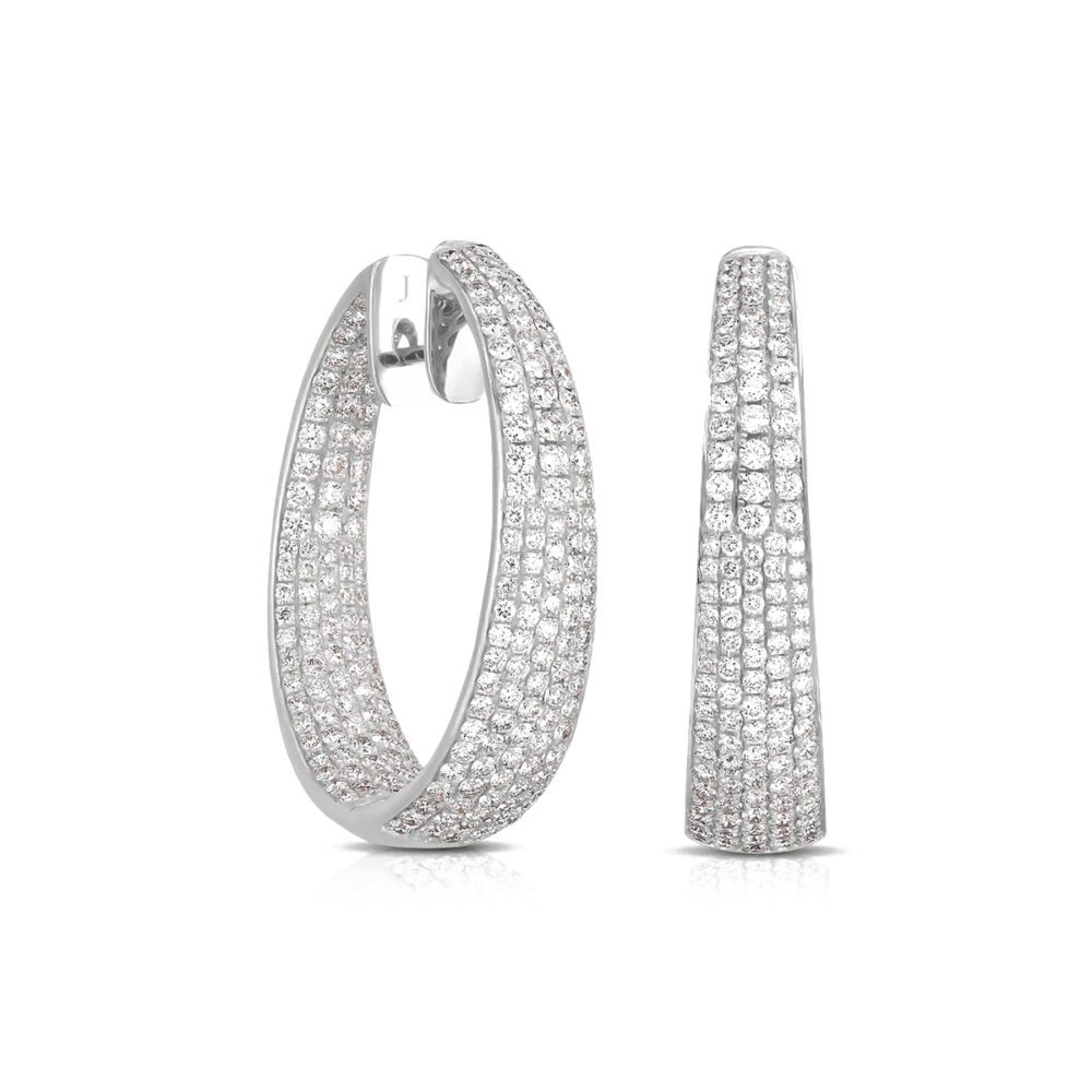 Lab grown diamonds in Cyprus - The Statement Pave Hoops 4.4 ct Diamond Hoop Earrings best quality and price