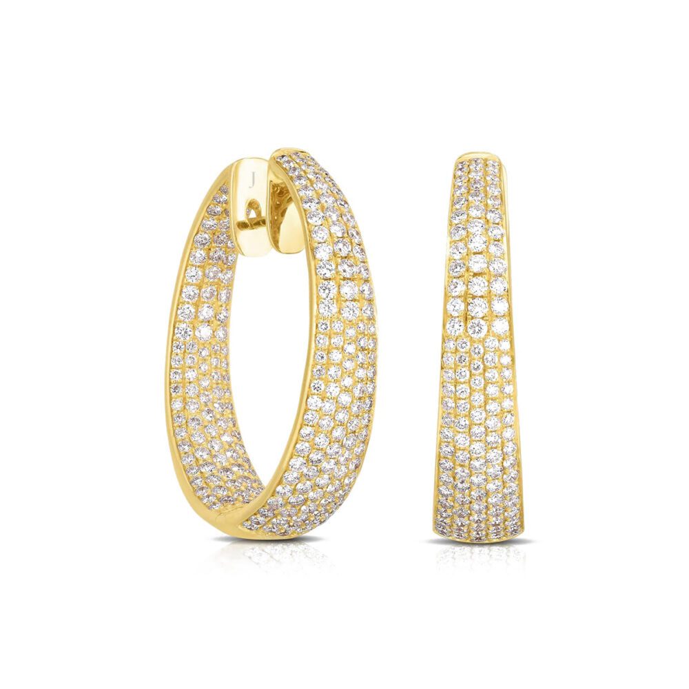 Lab grown diamonds in Cyprus - The Statement Pave Hoops 4.4 ct Diamond Hoop Earrings best quality and price