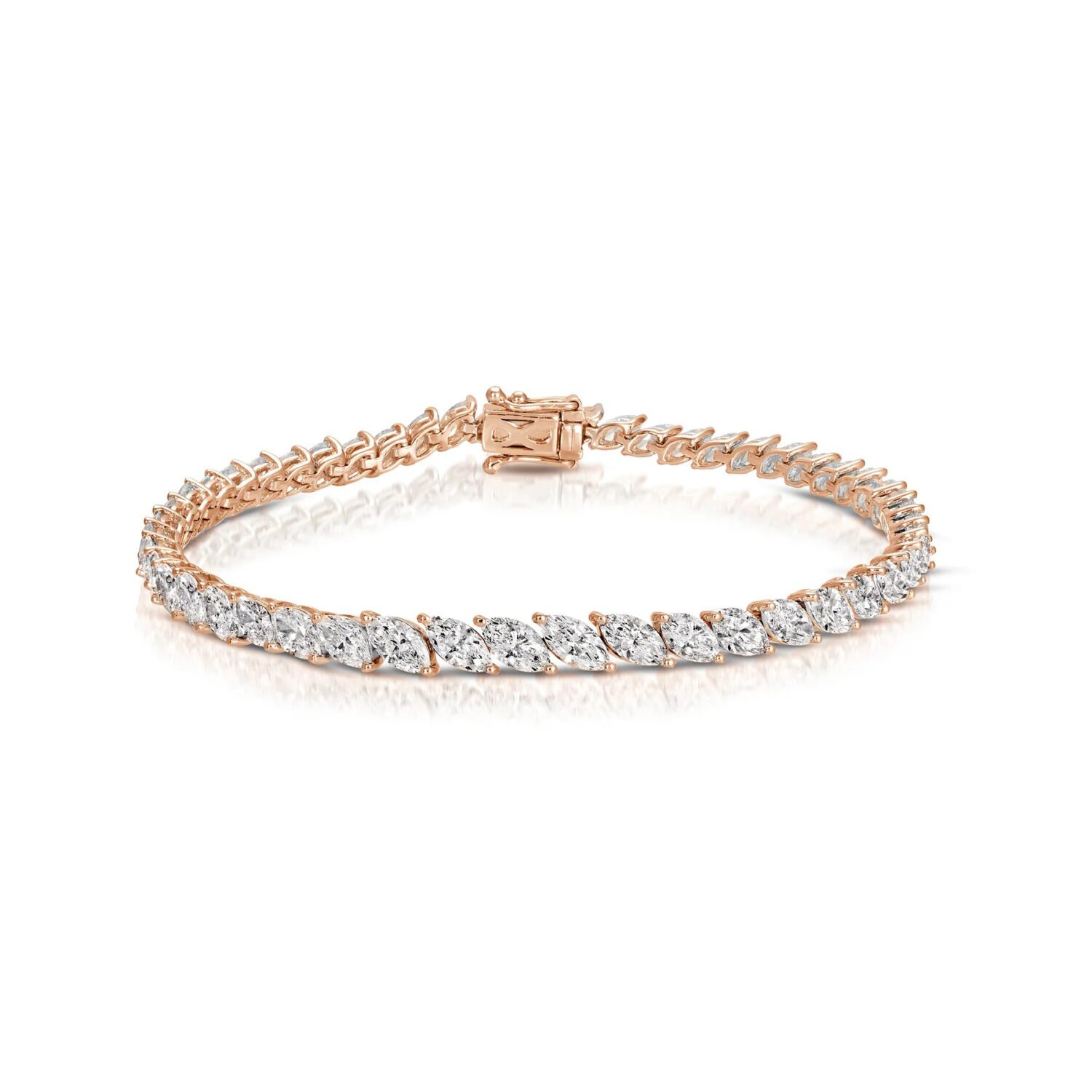 Lab grown diamonds in Cyprus - 8ct Marquis Cut Diamond Tennis Bracelet