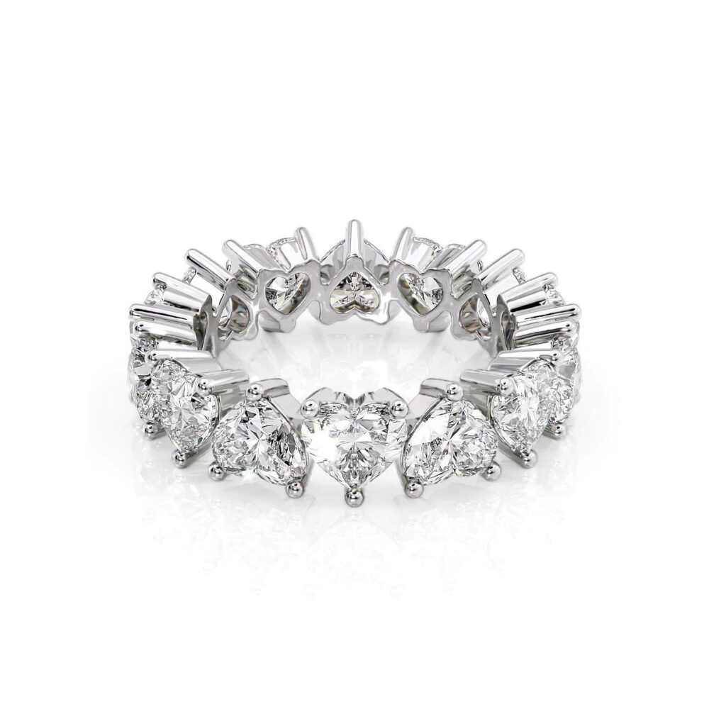 Lab grown diamonds in Cyprus - The Big Heart Cut 2 to 10 carat Full Eternity Band Diamond Ring best quality and price