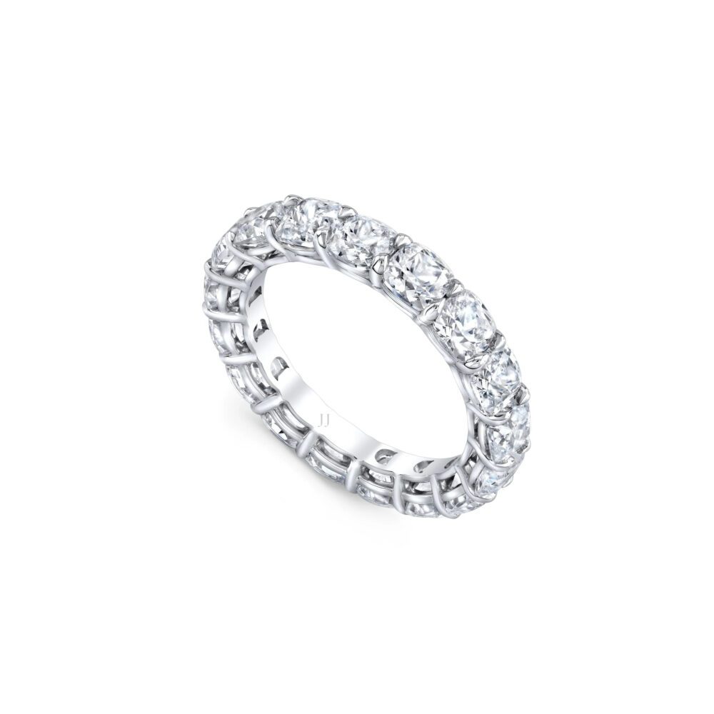 Lab grown diamonds in Cyprus - The Classy Cushion Cut 2.5 ct to 12 ct Full Eternity Band Diamond Ring best quality and price