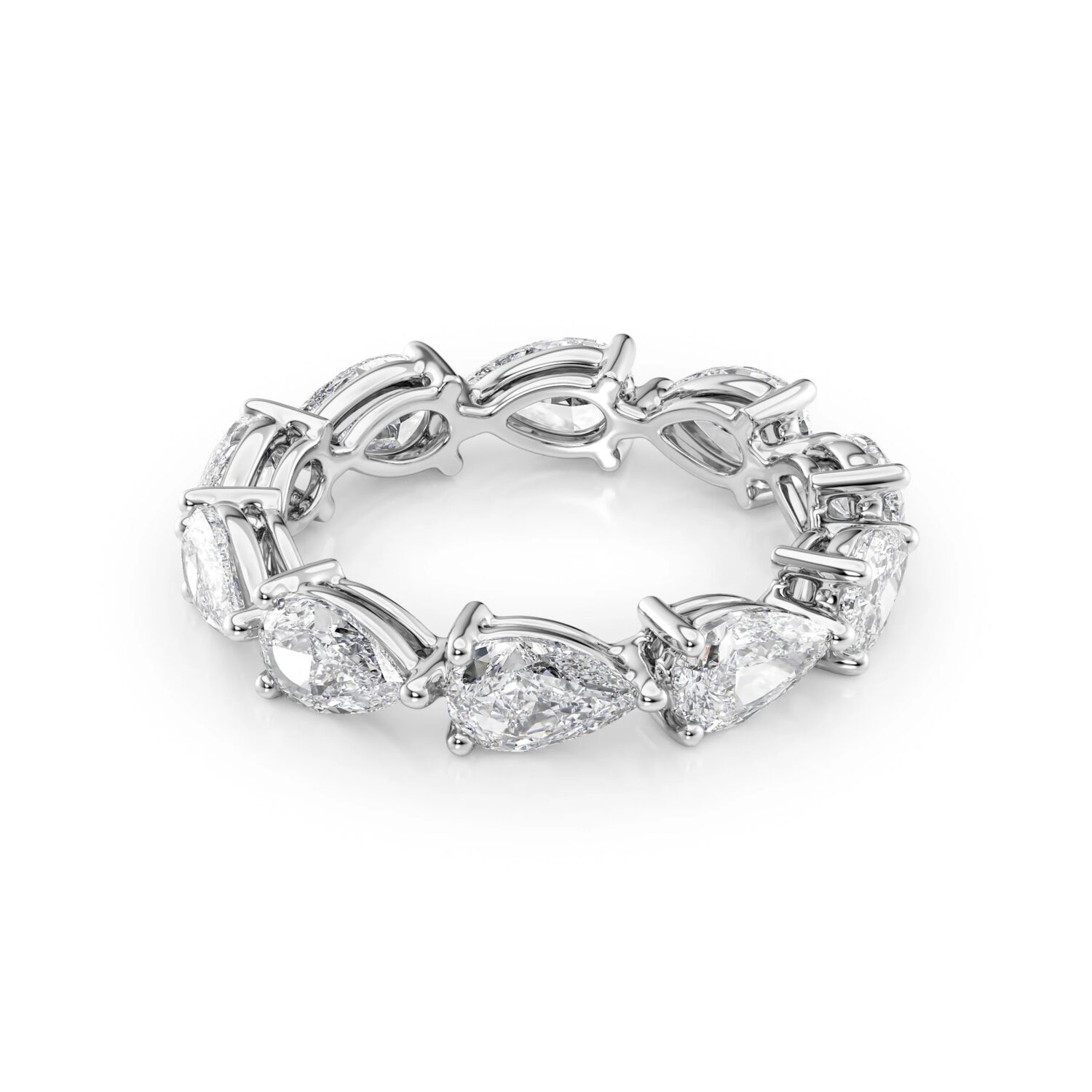 Lab grown diamonds in Cyprus - The East West Pear Cut 1.2ct/ 2ct/ 3ct or 4ct Full Eternity Band Diamond Ring best quality and price