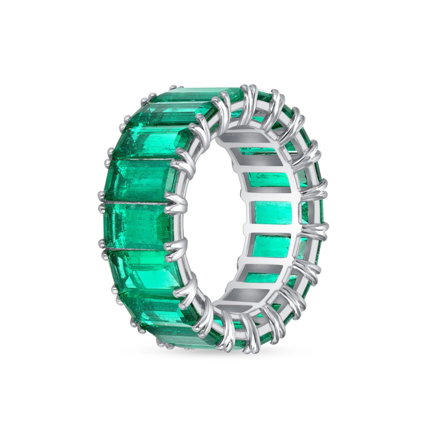 Lab grown diamonds in Cyprus - The Gems Crown Emerald Cut 5.4ct Full Eternity Band best quality and price
