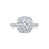 Lab grown diamonds in Cyprus - The Holy Cushion 1ct up to 7.5ct Halo Half Pave Band Diamond Engagement Ring best quality and price