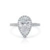 Lab grown diamonds in Cyprus - The Holy Pear 1.4ct up to 7.5ct Halo Half Pave Band Diamond Engagement Ring best quality and price